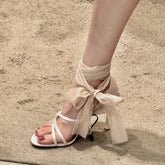 LBSFY  -  Bohemian Style Summer Women Sandals Fashion Ankle Lace Up Pumps Ladies Outdoor Party Dress High Heel Sandalias